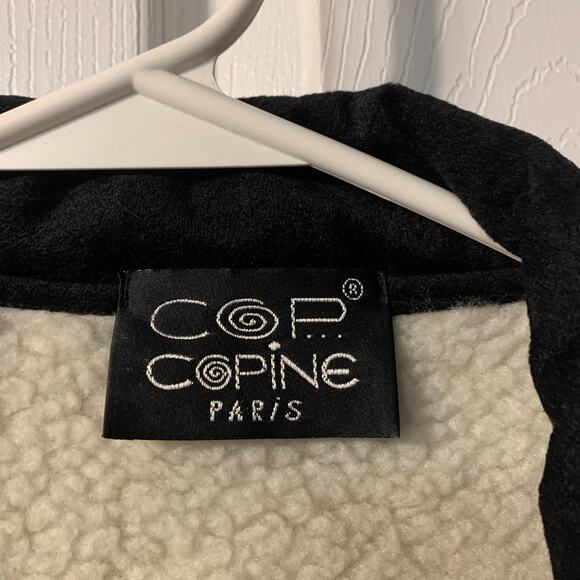 Cop Copine Women's Faux Suede Shearling Lined Jacket Size 1 S M Black France - Picture 10 of 12